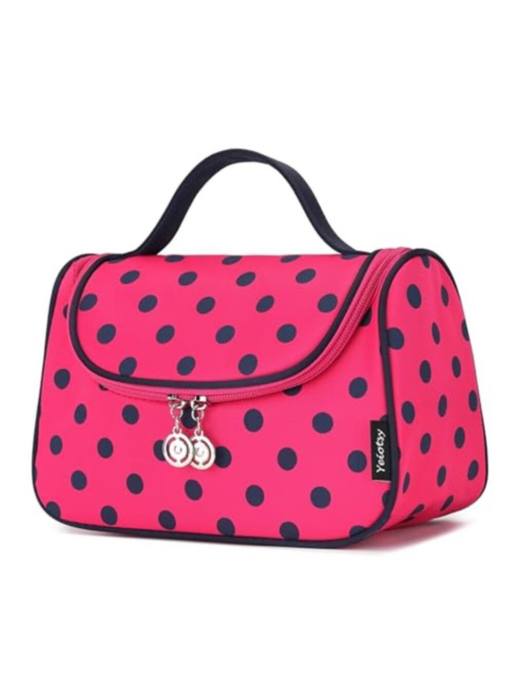 Travel cosmetic bag hanging toiletry organizer polka dot makeup case
